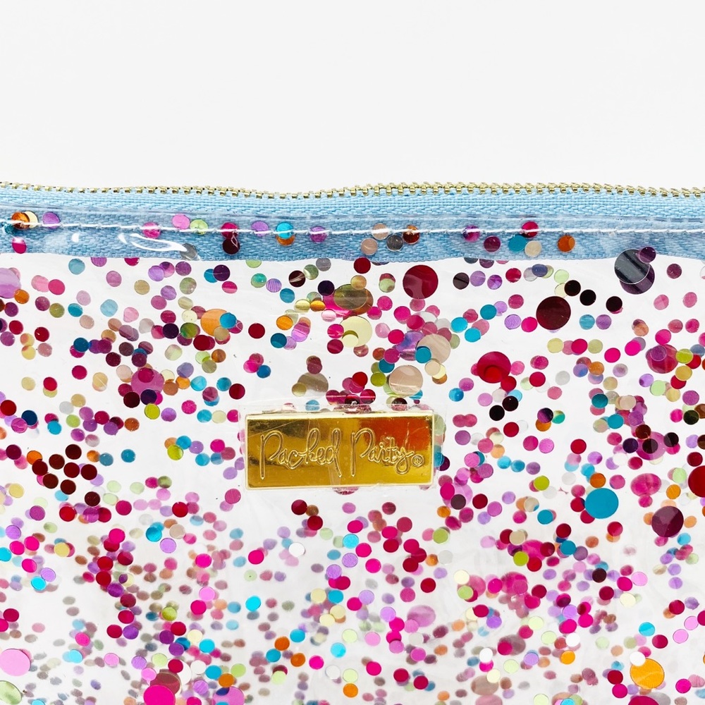 Confetti Glitter Biggie Cosmetic Zip Bag Travel - Picture 2 of 6